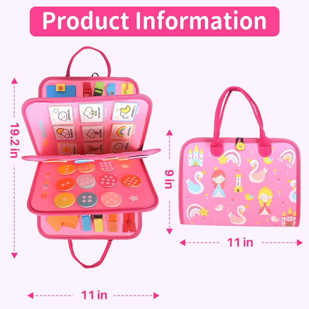 PATPAT Busy Board for Toddlers 2-4 Montessori Toys for Toddlers Preschool Life Skill Learning Toy Quiet Busy Board, Life Skill Learning Travel Busy Board Toy for Girls, Chirdren Day Gift PATPAT Busy Board for Toddlers 2-4 Montessori Toys for Toddlers Preschool Life Skill Learning Toy Quiet Busy Board, Life Skill Learning Travel Busy Board Toy for Girls, Chirdren Day Gift